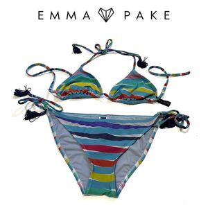 EMMA PAKE Size Large Striped Bikini